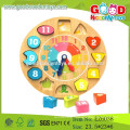 Hot Sale Educational Wooden Clock Toy, Shape Sorting Clock, Geometry Clock Toys